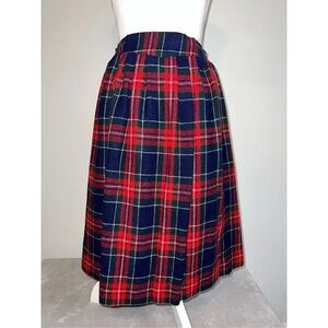 Plaid A-Line Skirt in Red and Blue